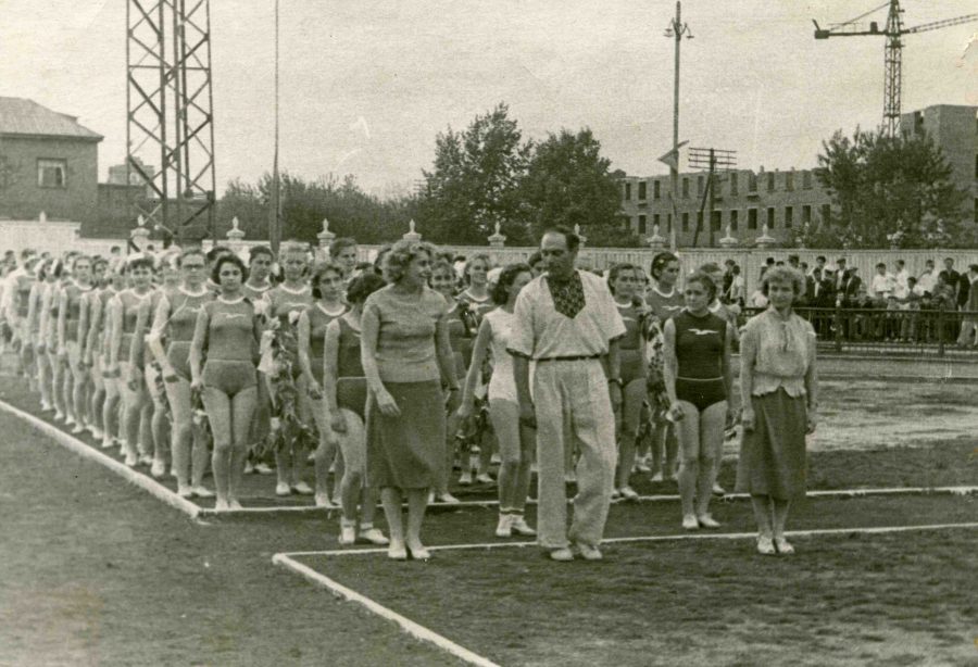 1955 г, парад в честь Дня физкультурника