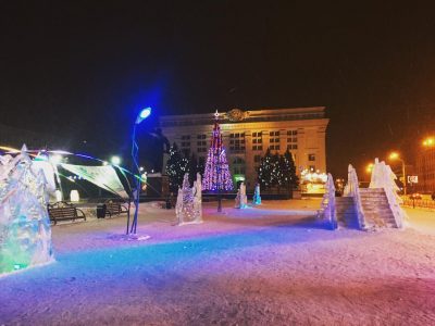 В Кемерове ломать ледовый городок на площади Советов будут ночью