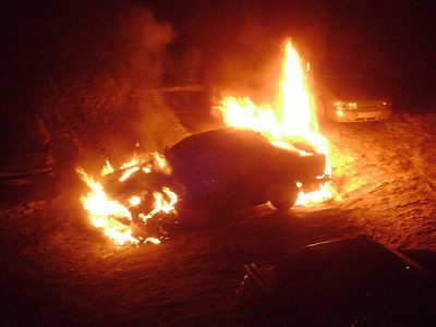 За сутки в Кузбассе сгорели два автомобиля