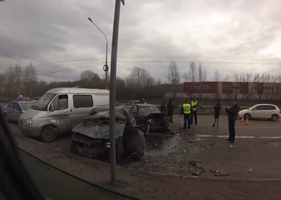 ГИБДД: в массовом ДТП в Новокузнецке пострадали четыре человека