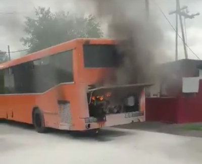 В МЧС назвали причину пожара в автобусе в Кемеровском районе