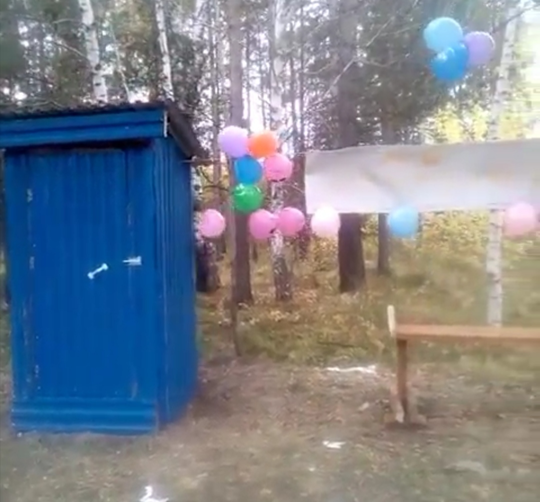 В Сибири прошла торжественная презентация нового деревянного туалета на остановке