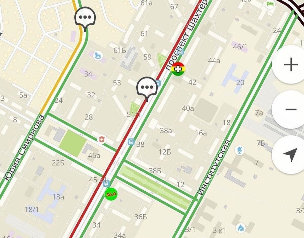 Пробки кемерово онлайн сейчас карта