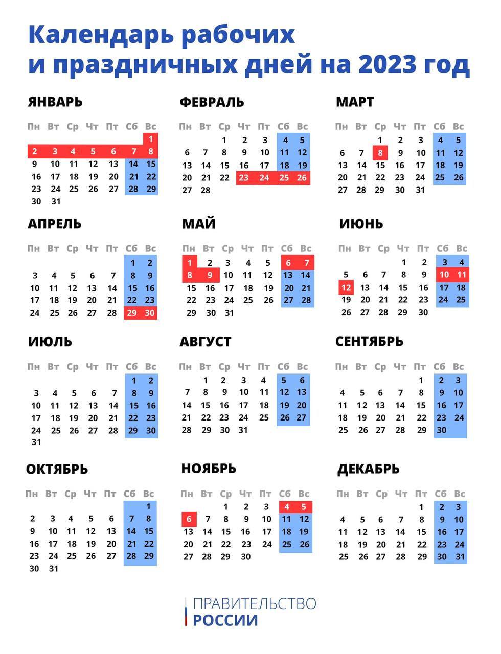 Всё меньше выходных: появился календарь праздников на 2023 год
