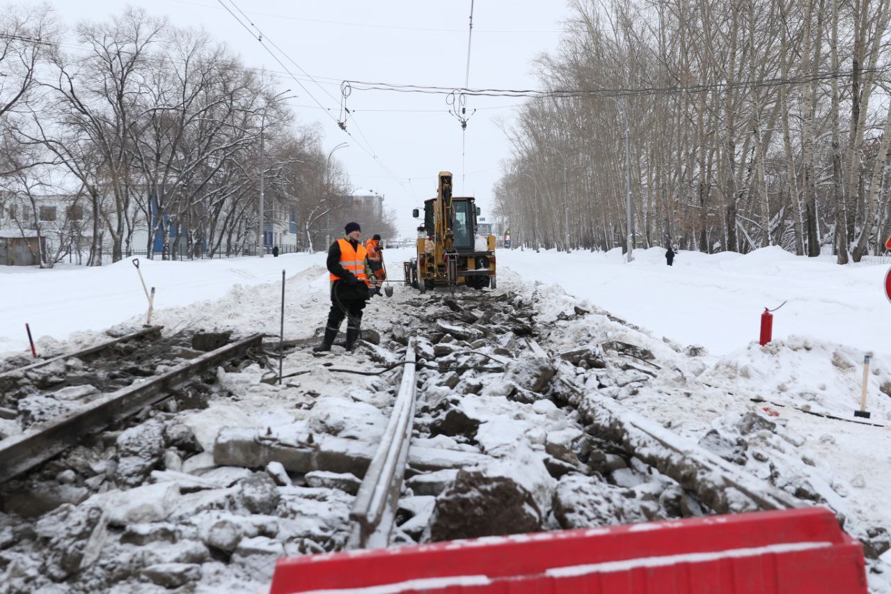 В Кемерове активно демонтируют трамвайные пути • 26.01.2023 • Сибдепо