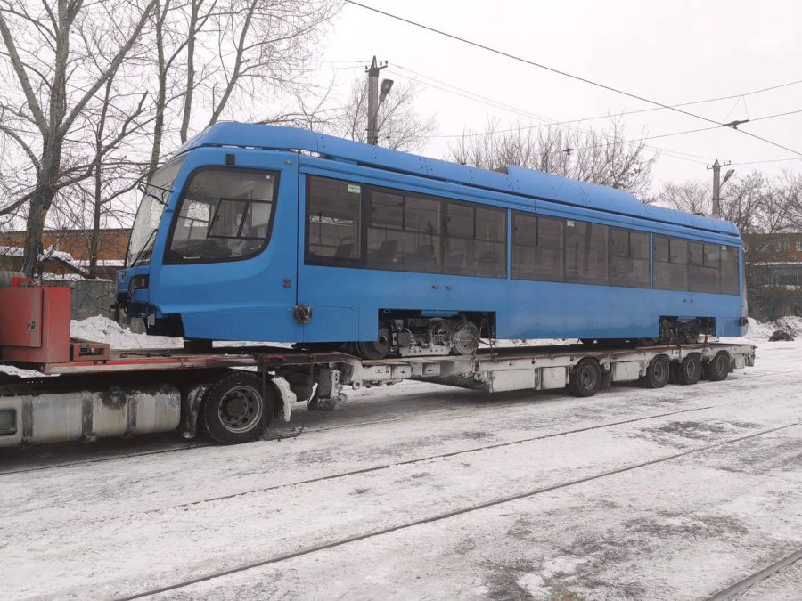 В Новокузнецк прибыли новые трамваи из партии 2023 года