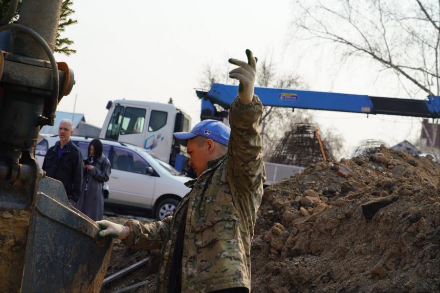 В Кемерове с корнем выкопали огромные ели в месте раскопок на Гагарина