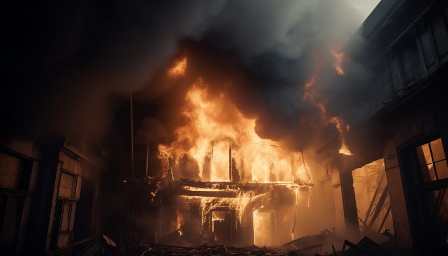 Кузбасские спасатели всю ночь работали на крупном пожаре