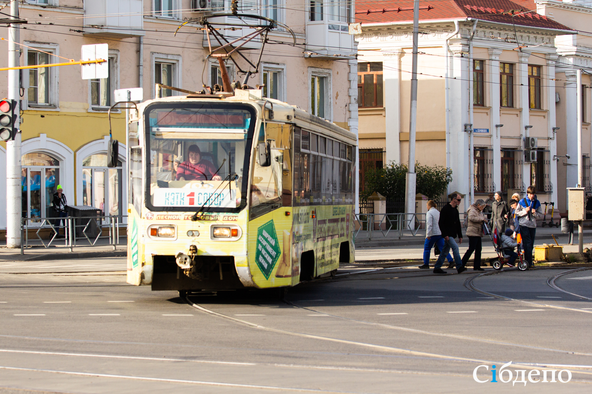 В Кемерове образовалась пробка из трамваев