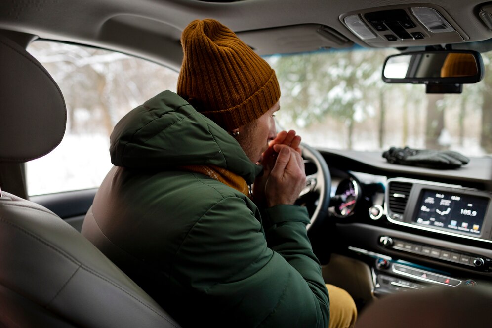 Вождение автомобиля в зимний период. Как правильно прогревать машину зимой за рулем. Фото едим в машине зимой.