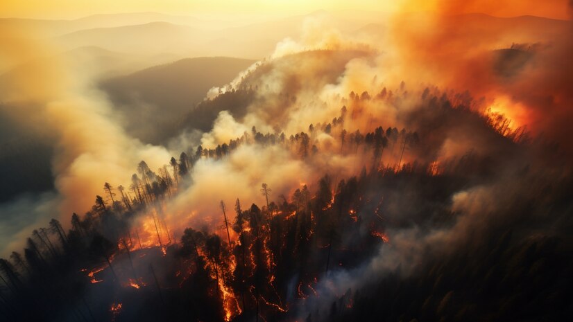 Огонь сжигает леса в российском регионе