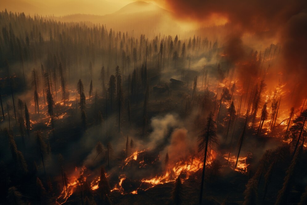 Большой пожар начался на вечной мерзлоте в Якутии