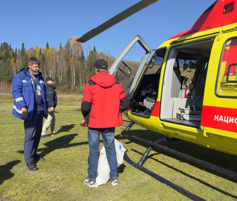 Младенца экстренно увезли на вертолете в Кемерово из-за болей